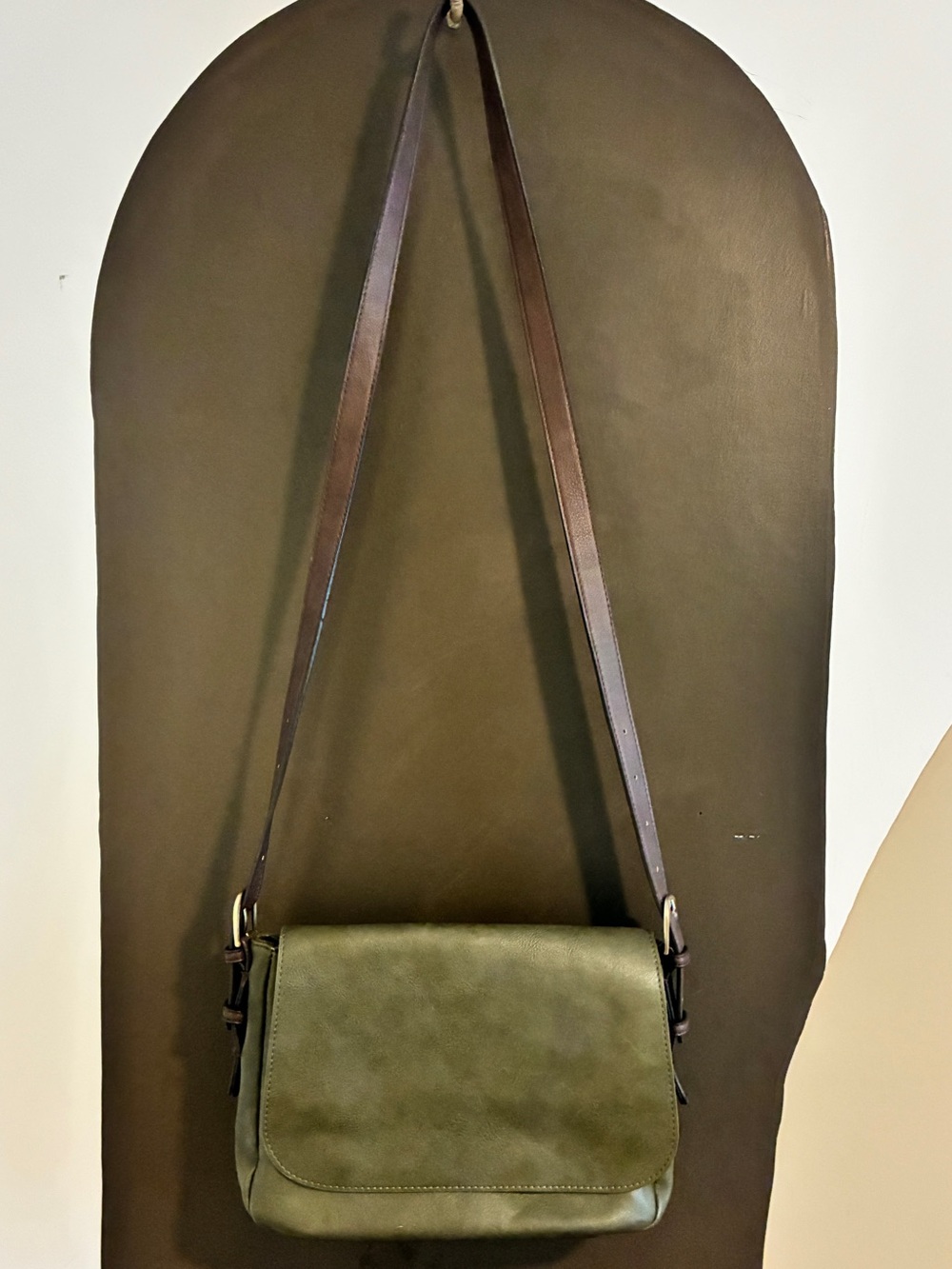 Joy Susan Olive Green Crossbody Messenger Bag